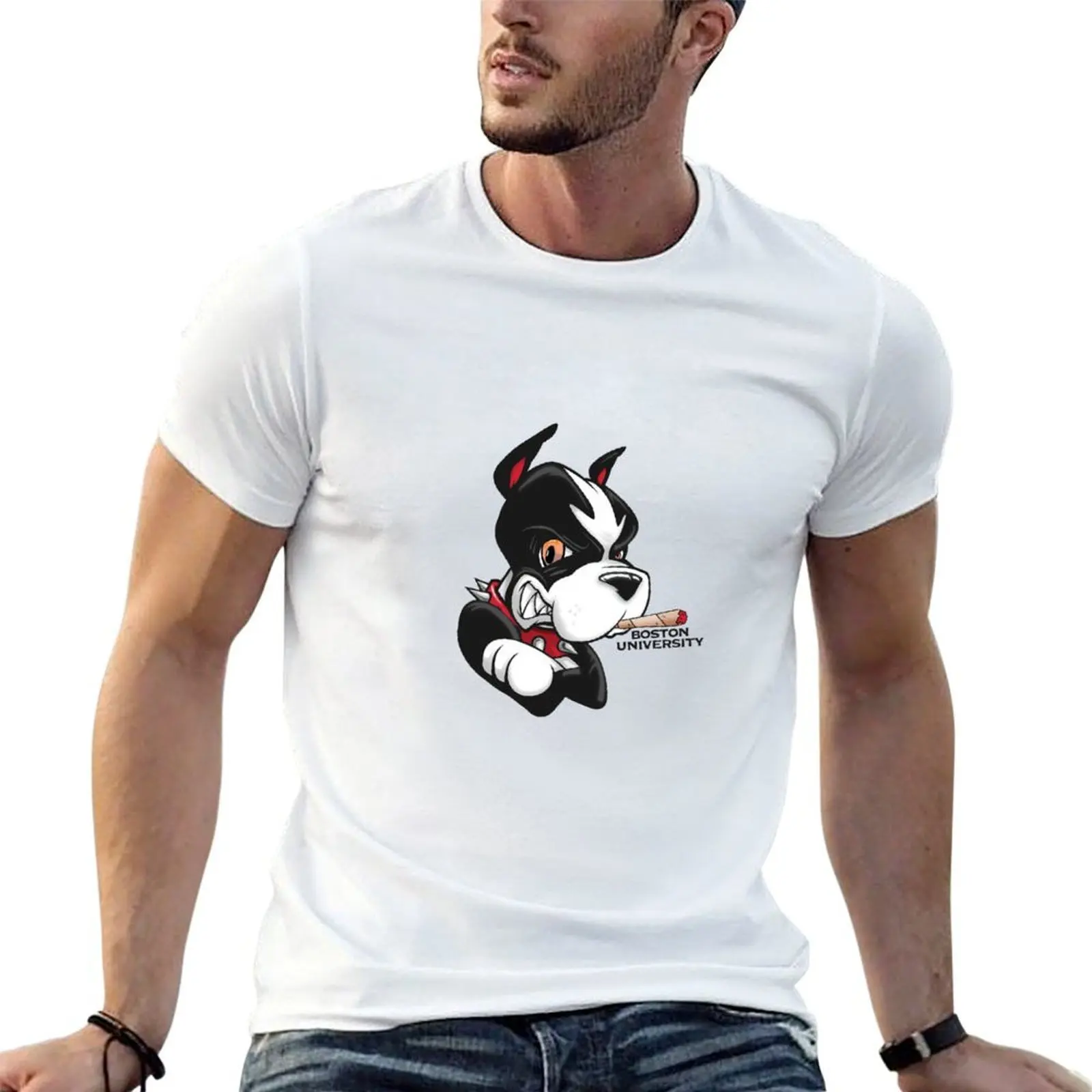 

Высокая футболка с бостонского университетского терьера, мужские облегающие мужские футболки, высококачественная футболка люксового бренда