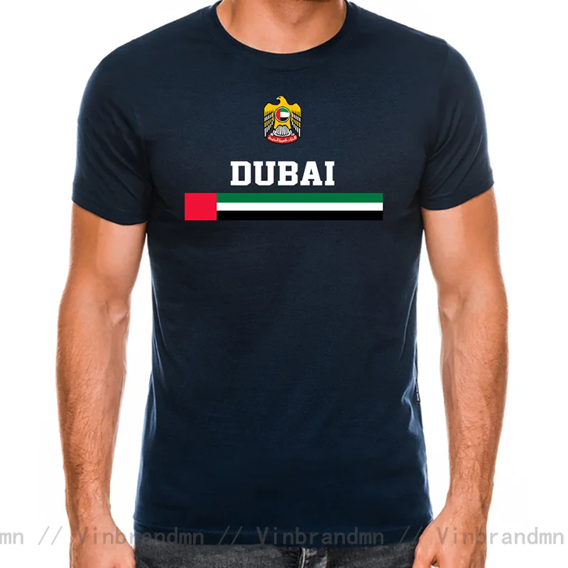 Dubai City United Arab Emirates Uae Foot T Shirt Men Popular Tagless Tee T-Shirt UA Coat of Arms T Shirts Man Fashion Casual Tee