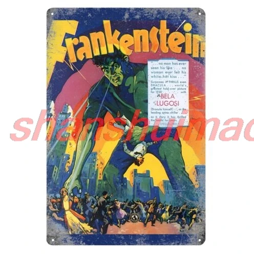 Frankenstein Retro Movie Metal Poster Tin Sign 20x30cm Collectable Plate sign