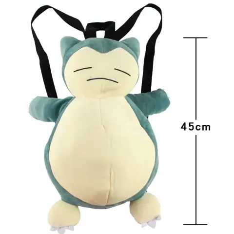 45cm Pokemon Cartoon Snorlax Backpack Kawaii Plush Bag Schoolbag Couple Backpack Cosplay Props Christmas Gifts Kids Plush Bag