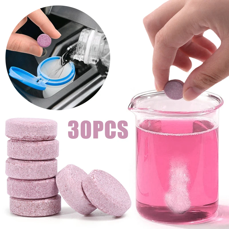 

30Pcs Cleaning Effervescent Tablets Car Windshield Oil Film Remover Window Glass Cleaner Universal Car Cleaning Tool Accessories