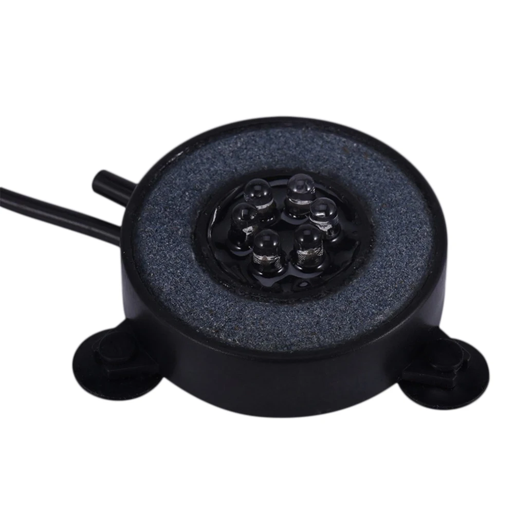 

Fish Tank LED Aquarium Light Air Bubbles Submersible Round Disc Colorful Waterproof Underwater Lamp Au Plug Black
