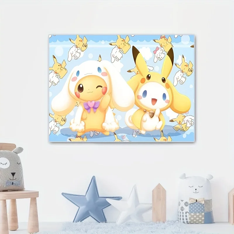 Kawaii Cartoon Anime Pokemon Pikachu Cinnamoroll Dog Poster Wall Art Prints Canvas Painting Wall Decor Bedroom Room Home Decor