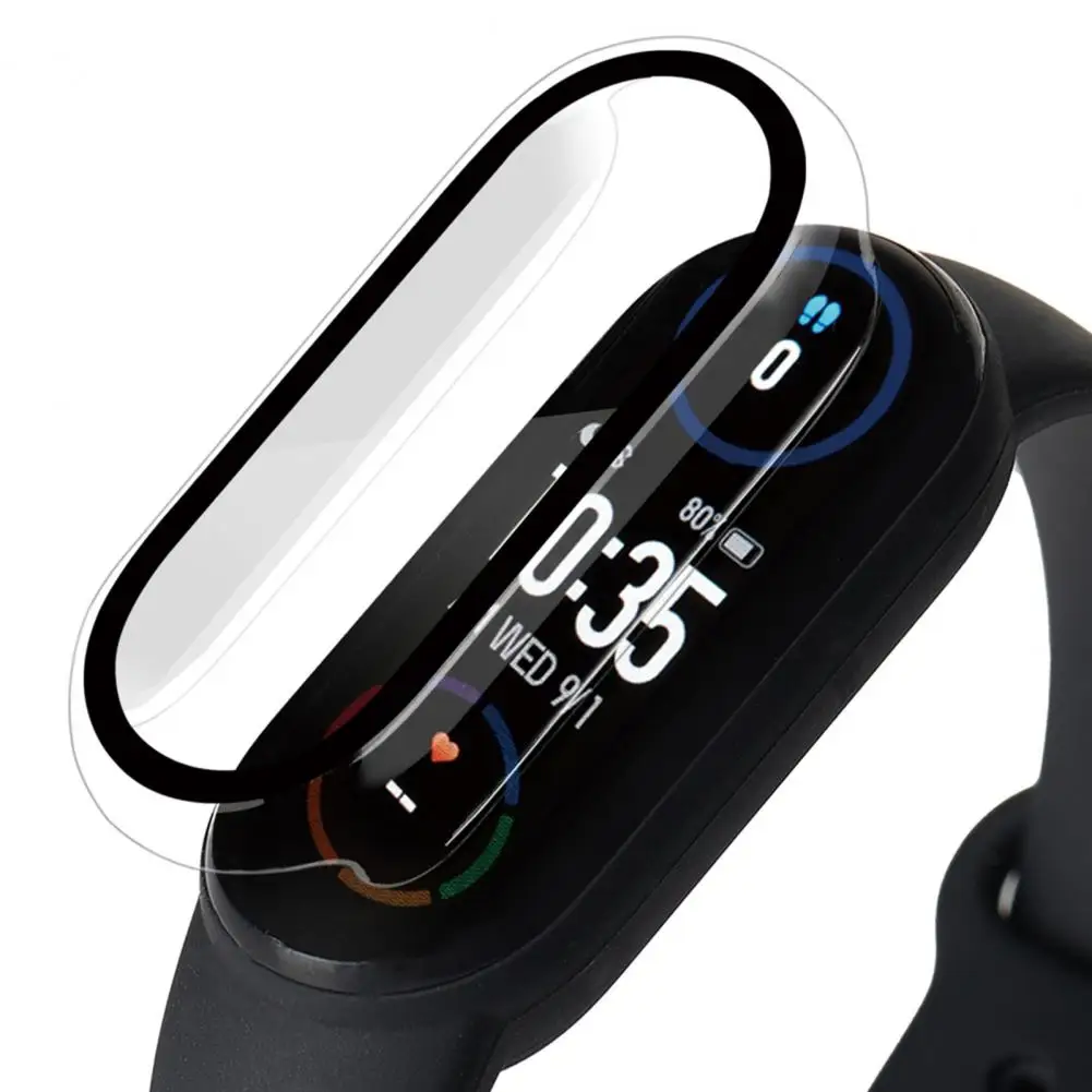 Fully Wrapped Watch Case For Mi Band 3/4/5/6/7 Watch Film Not Yellowing Precise Screen Protector Watchband Accessories