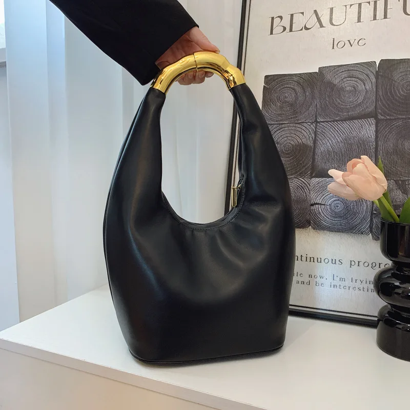 

2025 Fashion Designer Luxury Female Leather Tote Bag Top Handle Women Handbags Lady High-end Party Underarm Bag Shoulder Bag