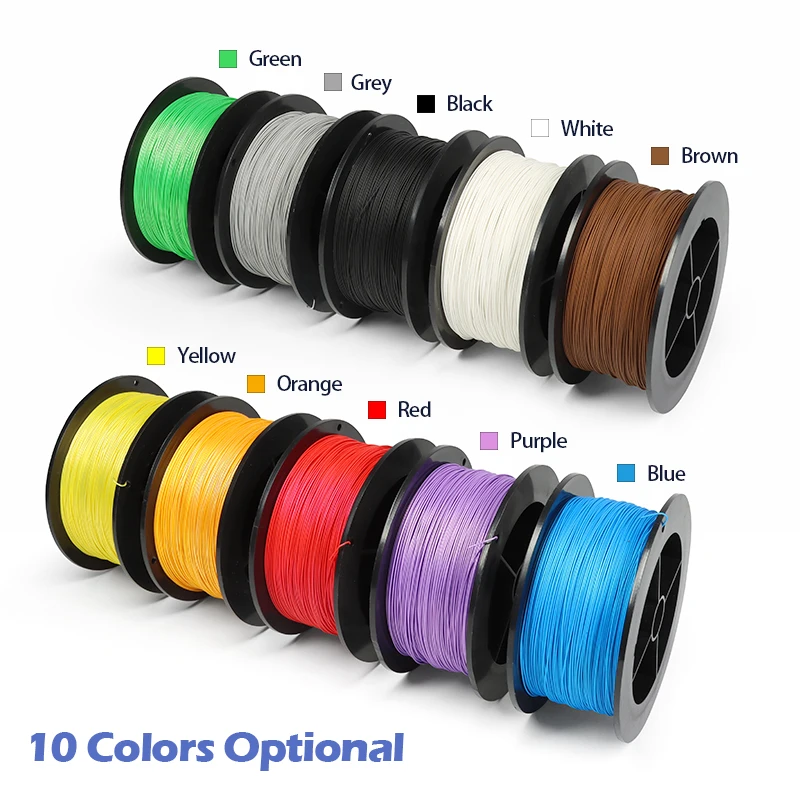 10/30/50m PTFE High Temperature Silver Plated Wire 38/36/34/30/28/26/24AWG UL1423 Micro Fine Electronic Single Core Copper Cable