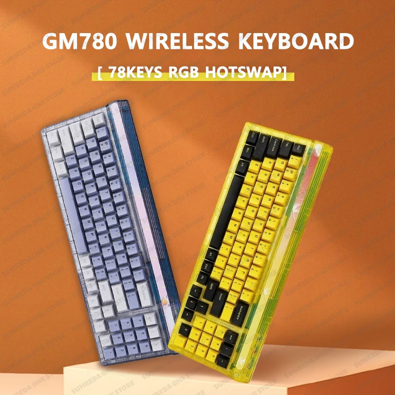 GM78 Wireless Mechanical Keyboard Gaming Bluetooth 2.4G Wired Keyboard E-Sport Gasket RGB Hotswap Gamer Non-contact Keyboard