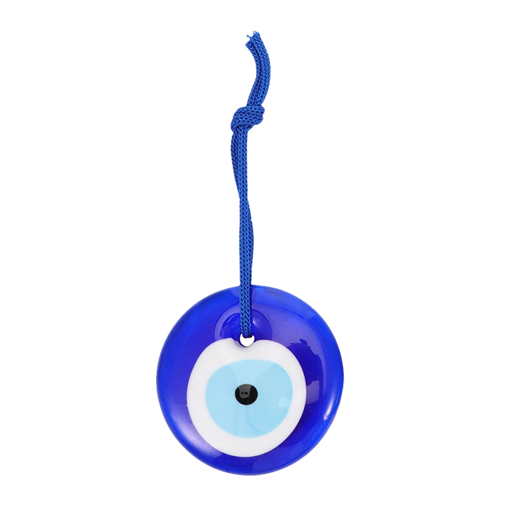 

2pcs 's Eye Pendant Blue Bead Hanging Decor Glass Necklace Home Office Car Interior Ornament Evil Eye Protection Jewelry