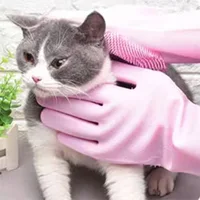 Multi-Functional Pet Grooming Gloves for Dogs And Cats Silicone Bathing Shampoo Scrubber Dishwashing Cleaning Glove Hair Removal 3