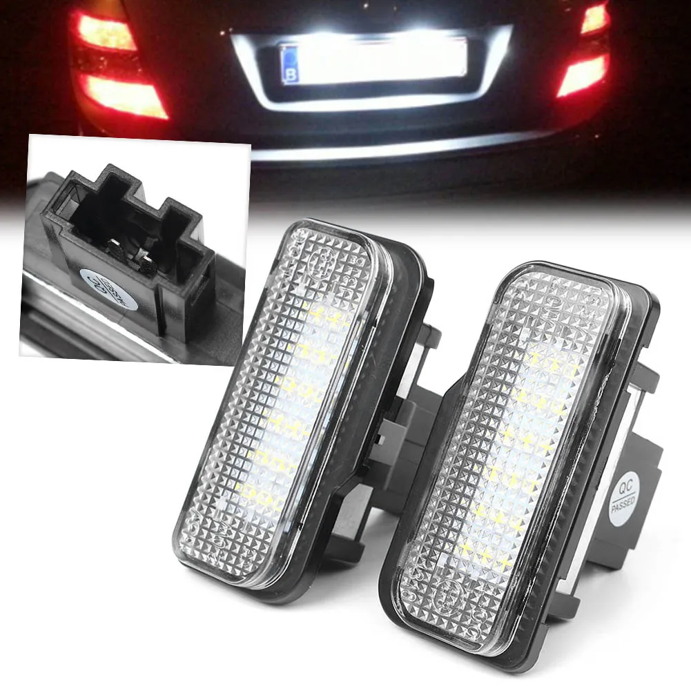 2Pcs Car License Number Plate Lamp LED Light For Mercedes Benz C E CLS SLK Class W203 W211 S211 W219 R217 E55 E63AMG