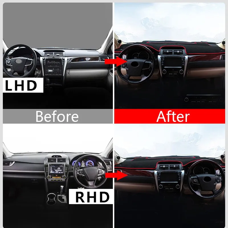 For Toyota Camry 50 XV50 2012 2013 2014 2015 2016 2017 Car Dashboard Cover Sun Shade Anti-UV Carpet Mat Non-slip Mat Accessories view 2