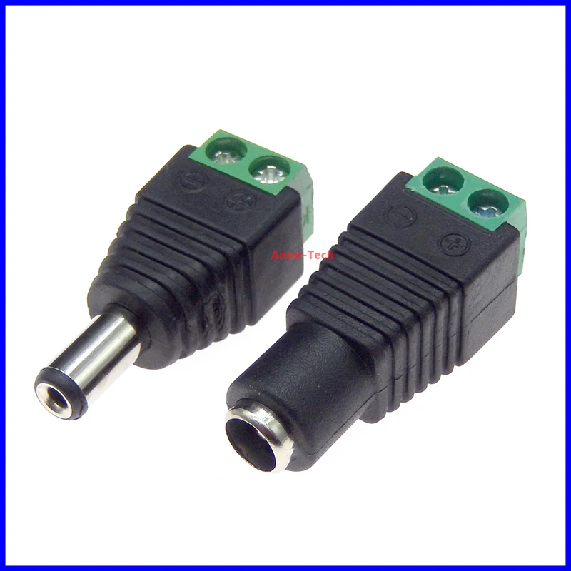 1PCS 2.1mm x 5.5mm Female DC power plug Female plug jack adapter connector Male plug socket Green 2.5mm x 5.5mm