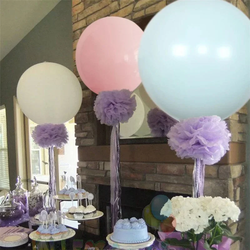 Giant Helium Pastel Balloons Paper Tassel Garland Decorations Birthday Party Wedding Anniversary Room Balloon Streamers Supplies