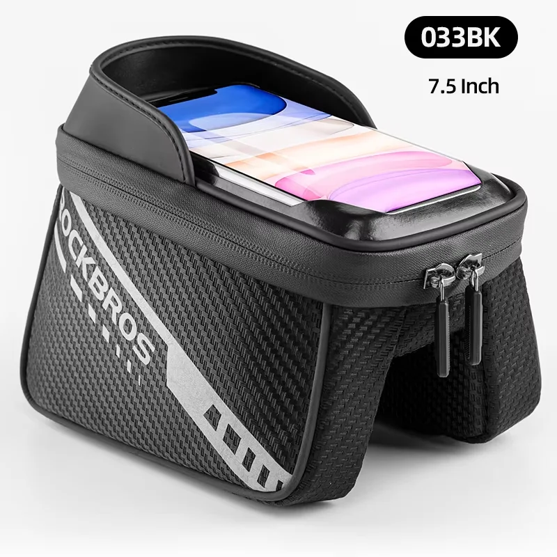 ROCKBROS Radfahren Bike Top Rohr Tasche Regendicht MTB Fahrrad Rahmen Vorne Kopf Handy Touchscreen Tasche Pannier Fahrrad Zubehör