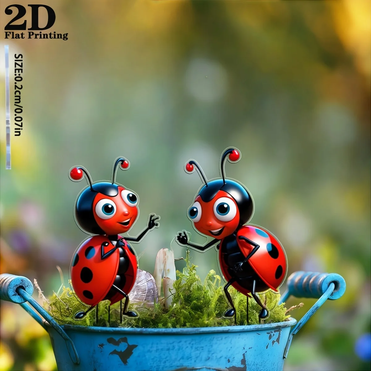 1/2 Set (Each Set Contains 2 Pieces) Ant-Shaped Ground Ornaments 2D Flat Acrylic Cute Ant Friends Garden Decoration Outdoor Decorations Lawn