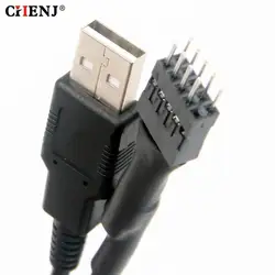 9pin Male to External USB A Male PC Mainboard Internal Data Extension Cable