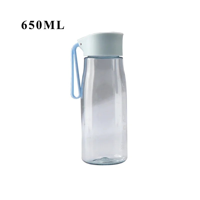 650ml Plastic Water Bottle Clear Running Sports Cup with Rope BPA Free Big Capacity Water Mug for Student Summer Handy Cup