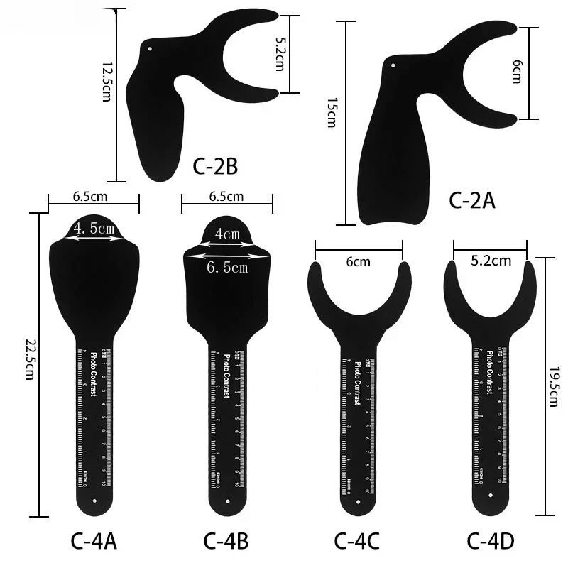 

1pcs Dental Orthodontic Black Plate Photo Image Contrast Board Oral Image Contrast Oral Cheek Plate Scale Mark Autoclavable Tool