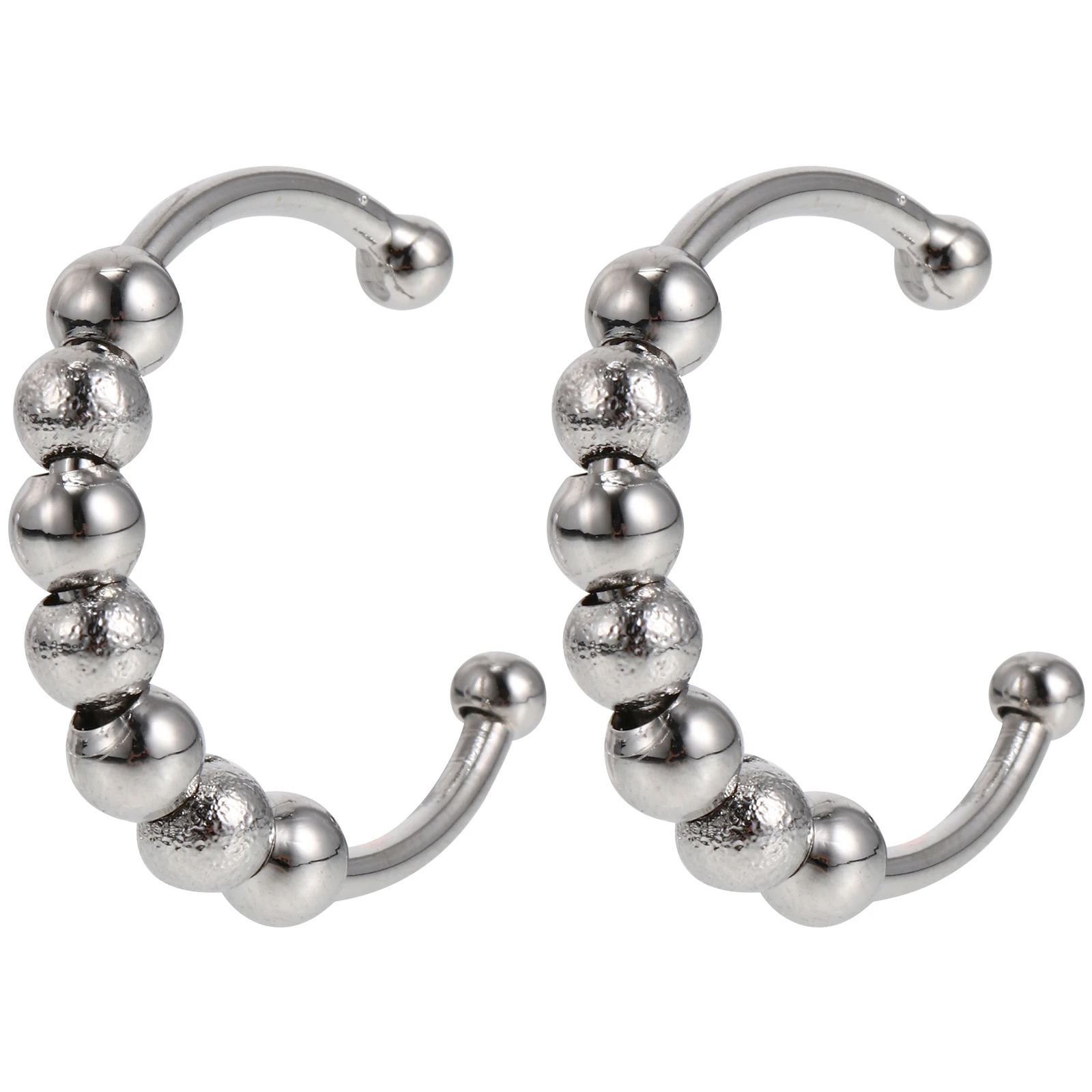 

2Pcs Rings Adjustable Anxiety Ease Jewelry Silver Alloy Rotating Ring for Teen Girls Men Finger Gifts