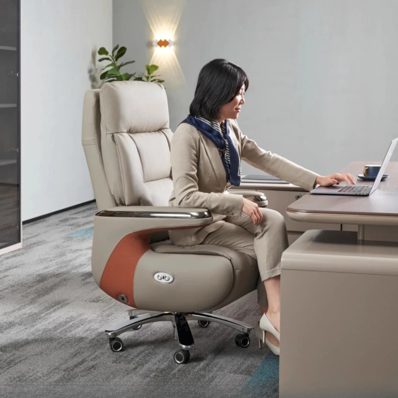 

Electric Massage Leather Chair Comfortable Boss Large Oversized Computer Office Chair Recliner Ergonomic Silla Furniture