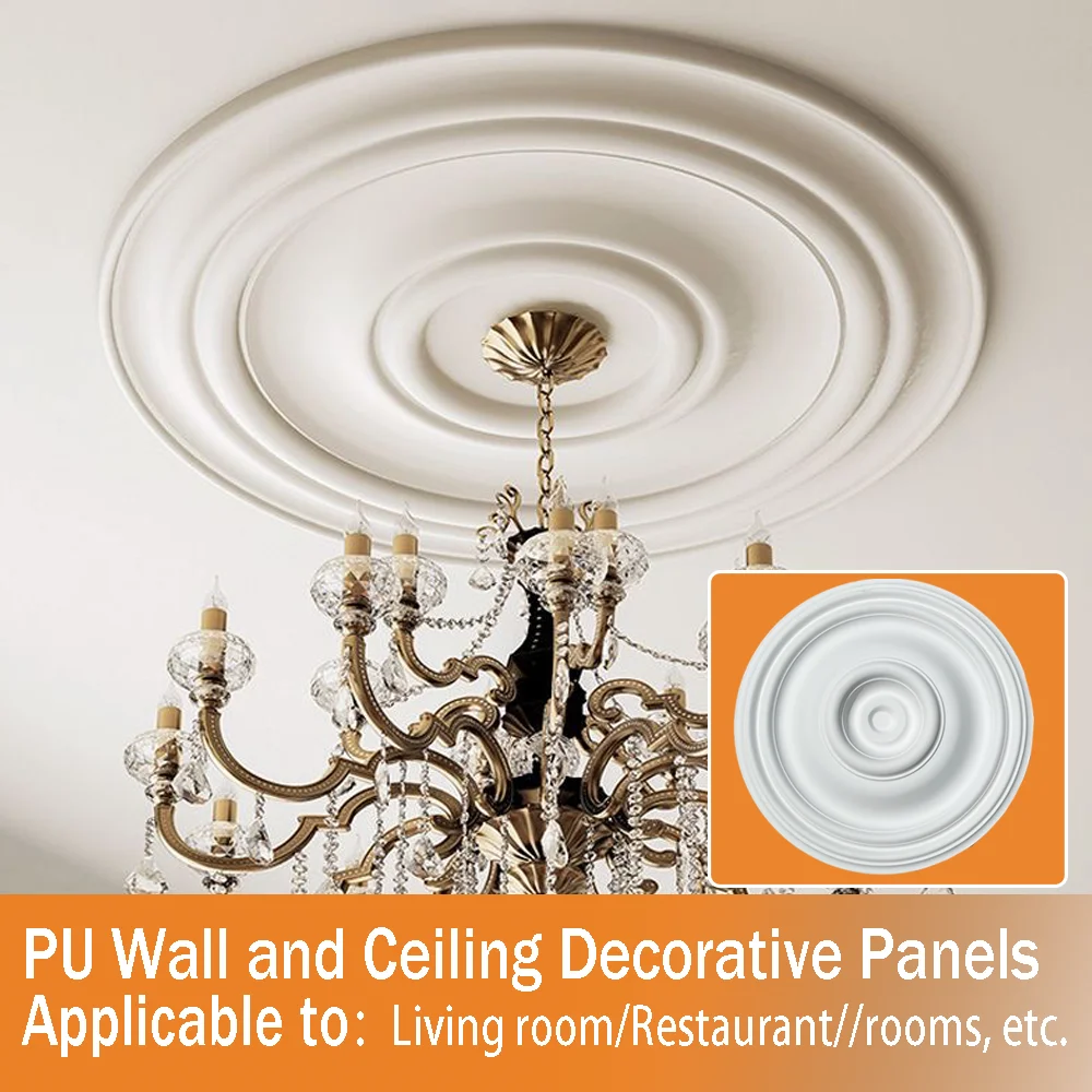PU Light Panel, Circular Flower Panel, Wall Base Design, Imitation Gypsum Material, Building Decoration Material