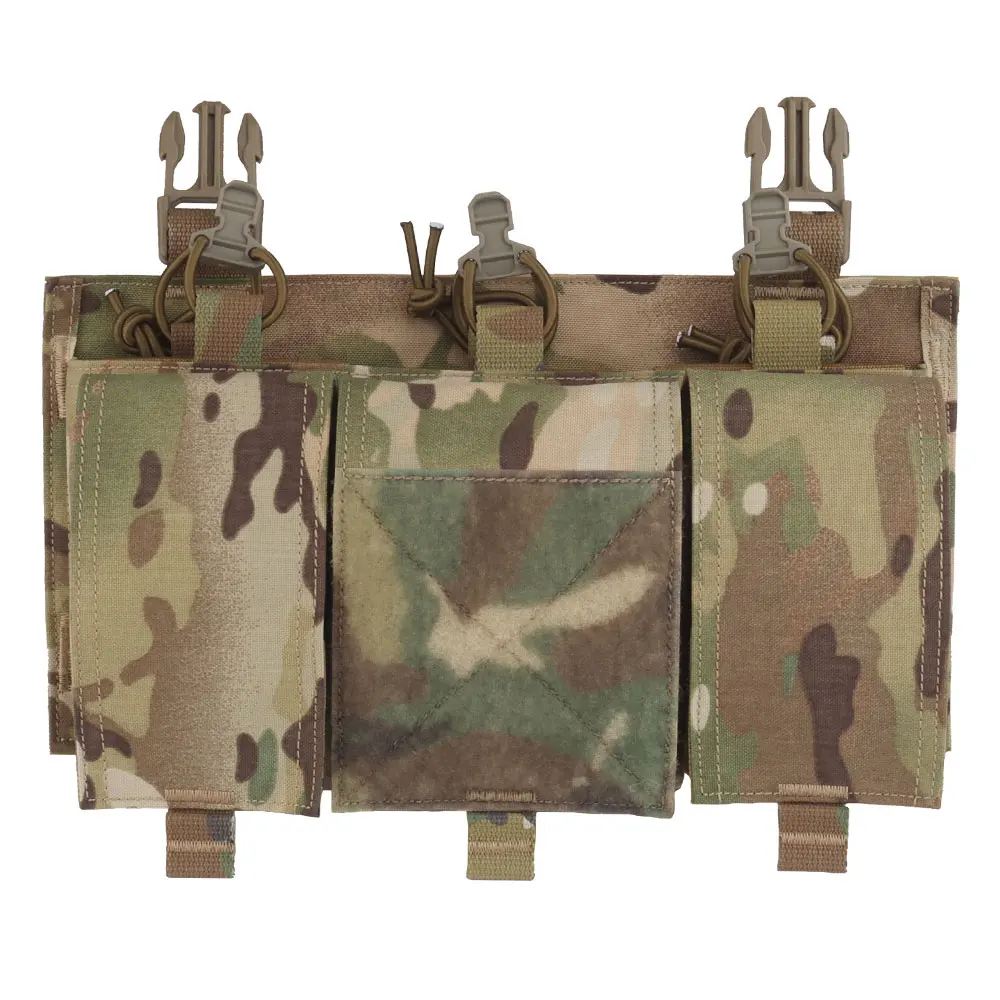 7.62 Triple Mag Plate Quick Release Pouch with 25mm Buckle Attachment Bag for Tactical Vest Backpack Hanging Accessories