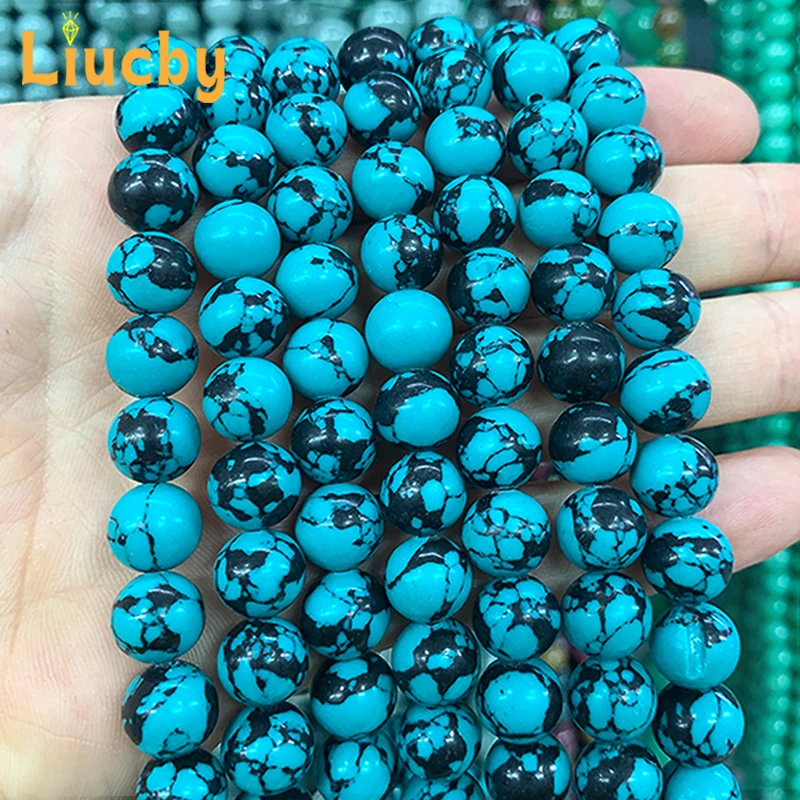 Black Stripe Green Turquoises Smooth Handmade beads For Jewelry Making DIY Exotic Bracelets headwear 15