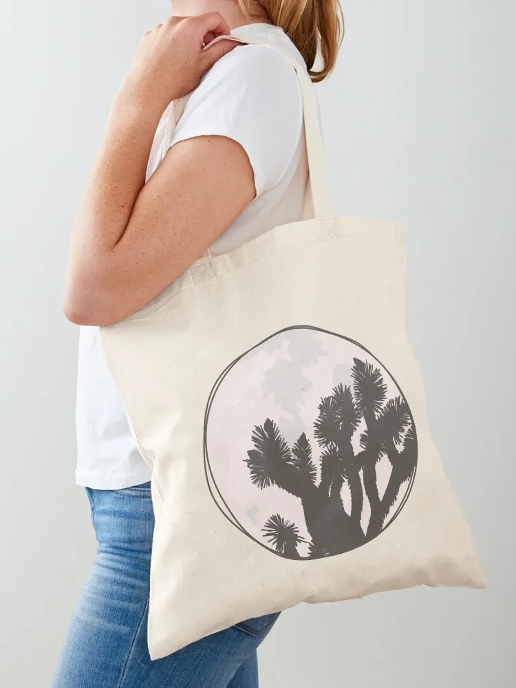 Full Moon in Joshua Tree Tote Bag foldable reusable bag Canvas bag shopping cart bags supermarket folding