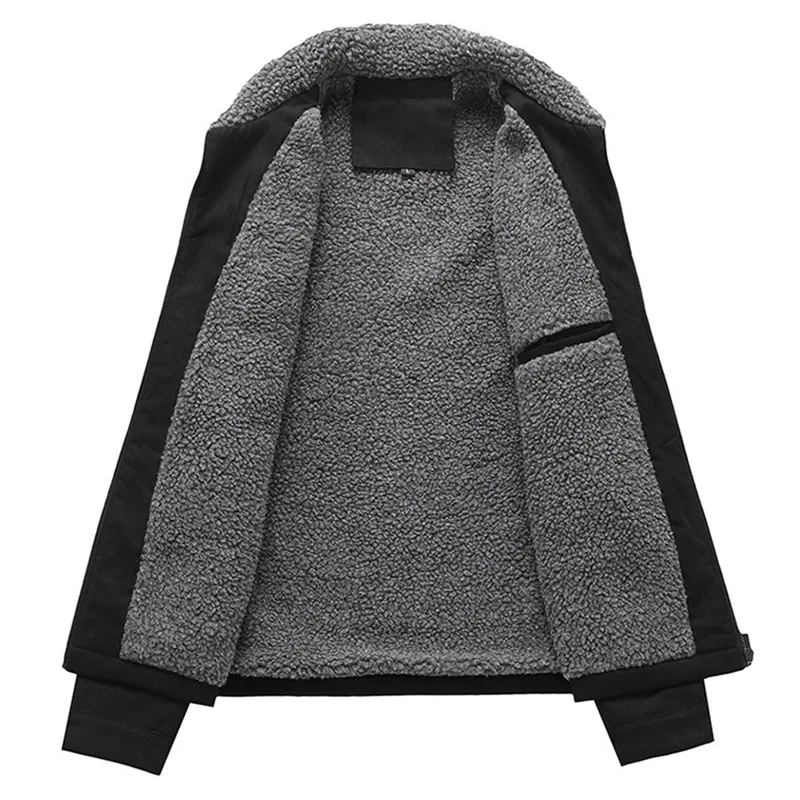 2025 Men's Loose Fleece Jacket Casual Suede Warm Top for Spring And Autumn Wear Plate-Sized Comfortable Men's Outerwear