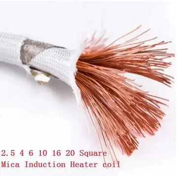 3 meters/lot high temperature 500 degree 2.5 4 6 10 16 20 25 30 50 70 Square millimeter Mica coil for Magnetic Induction Heater