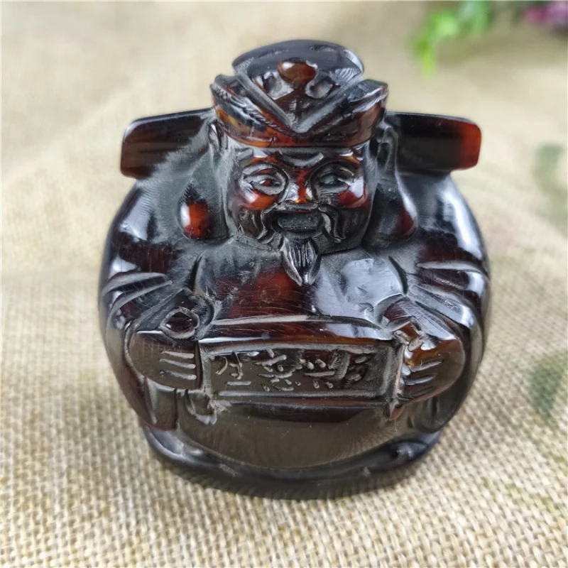 골동품 기타 소비 뿔 조각 양면 작품, 부의 신 공예, 핸드 피스 장식품, 뿔 펜던트 공급