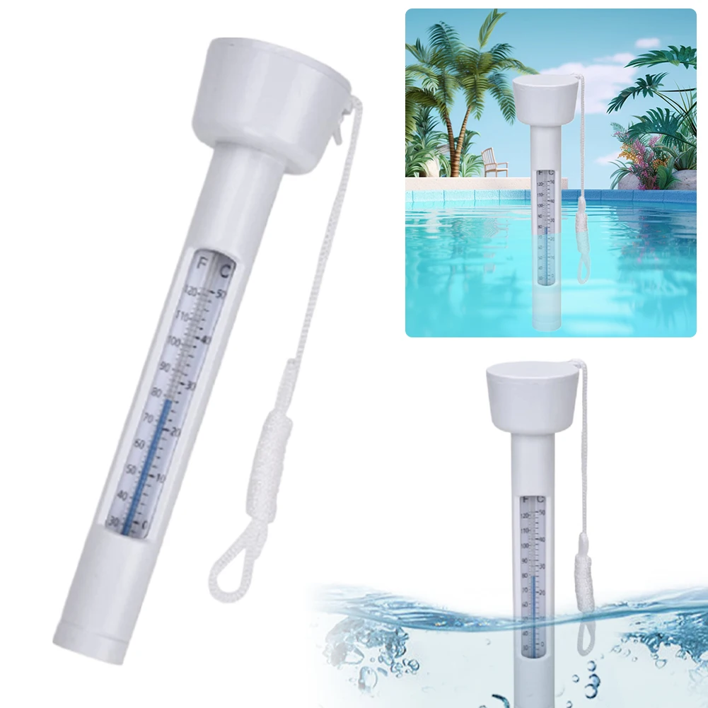 Floating Thermometer Pool Thermometer Easy Read Water Temperature Gauge with String for Swimming Pool Bathtub Hot Tub