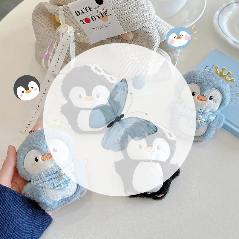 Uroczy breloczek z pluszowym pingwinem, zabawny pluszowy breloczek do plecaka, zawieszka do torby, urocze akcesoria, prezenty.