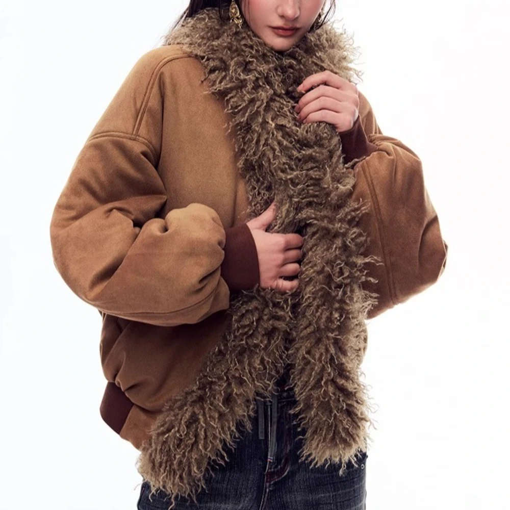 

Oversize Loose Coats Jacket for Women Faux Fur Collar Parkas Coat Jackets Autumn Winter Warm Casual Long Sleeve Outwear Parka