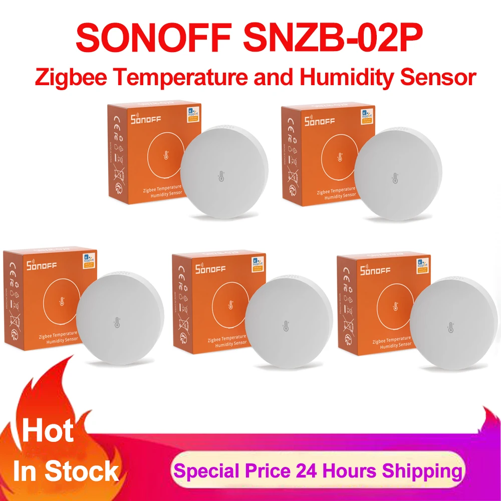 

Датчик температуры и влажности SONOFF SNZB-02P Zigbee, высокая точность и быстрое обновление, совместим с Zigbee 3,0, оповещение о комфорте, eWelink