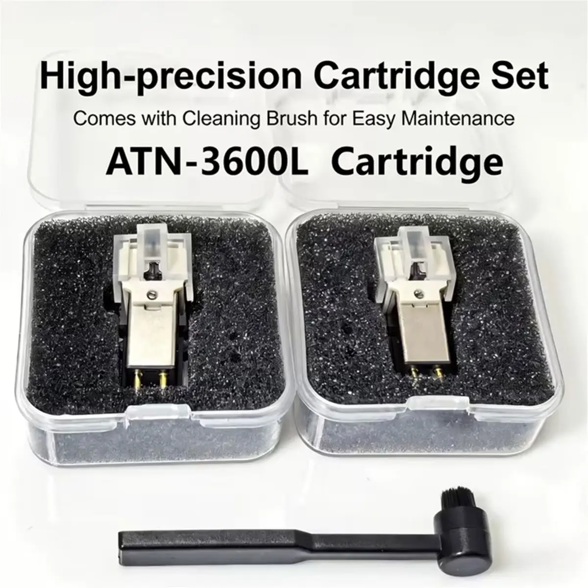 2PCS ATN3600L Cartridge Replacement Stylus LP Vinyl Record Player Needles with Cleaning Brush for Turntable Platenspeler