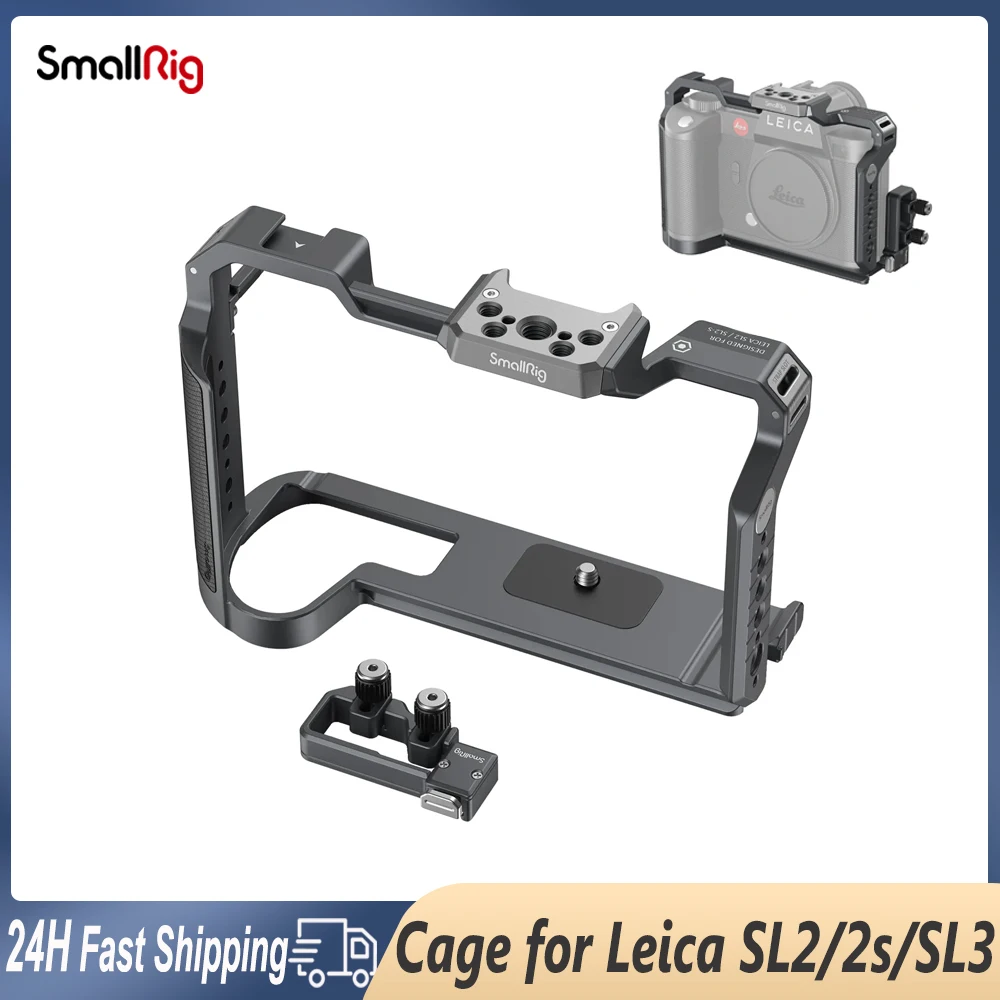 Smallrig Aluminum Alloy Camera Cage for Leica SL2 / SL2-S SL3 Cage with ARRI 3/8 Hole Arca Quick Release Rail Cold Shoe Mount