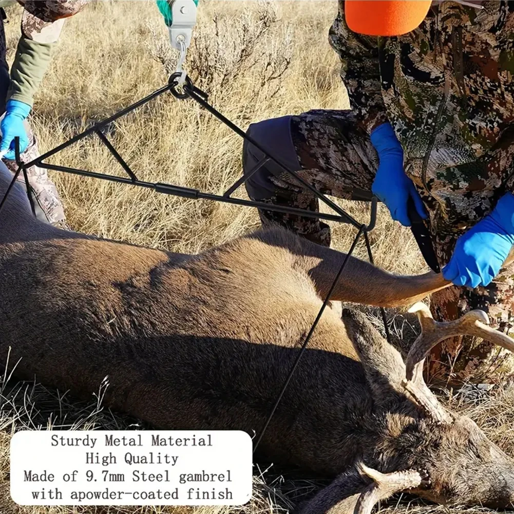 

Max To 700 LBS Elk Hoist Pulley Lift System with Gambrel Hunting Game Hanging Kit for Deer Butcher Wild Hunting Gifts for Men