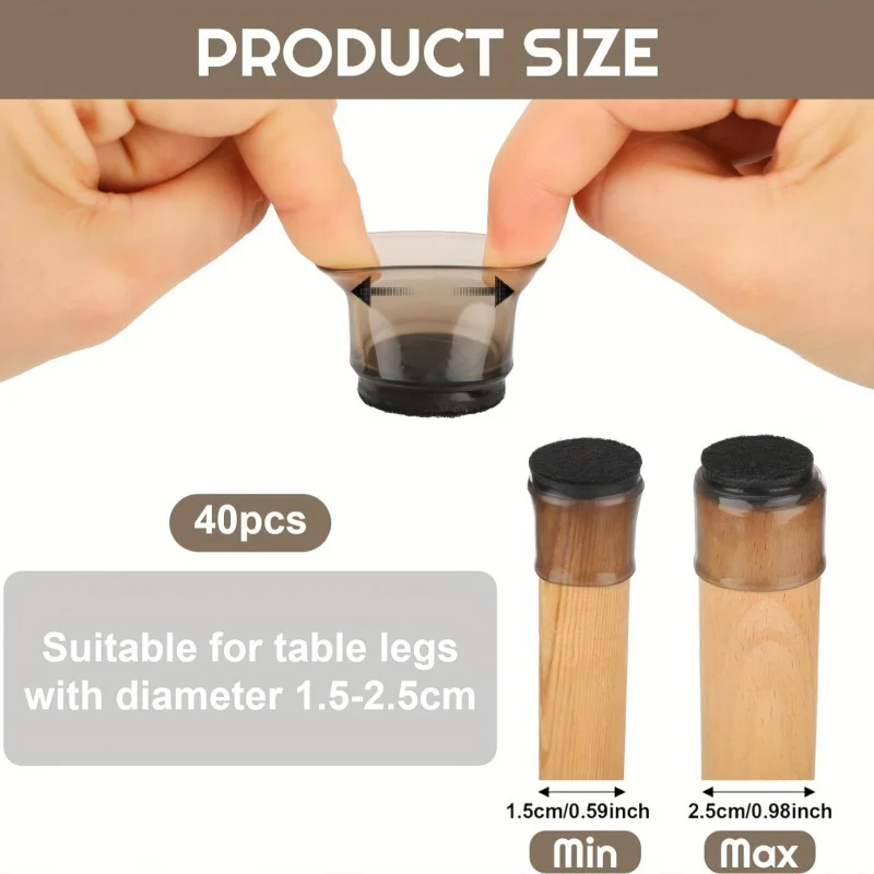 24 قطعة كرسي مستدير الساق حافظات الأرضية سيليكون شفاف الجدول قدم غطاء الطابق حامي مع ورأى عدم الانزلاق الأثاث الأحذية
