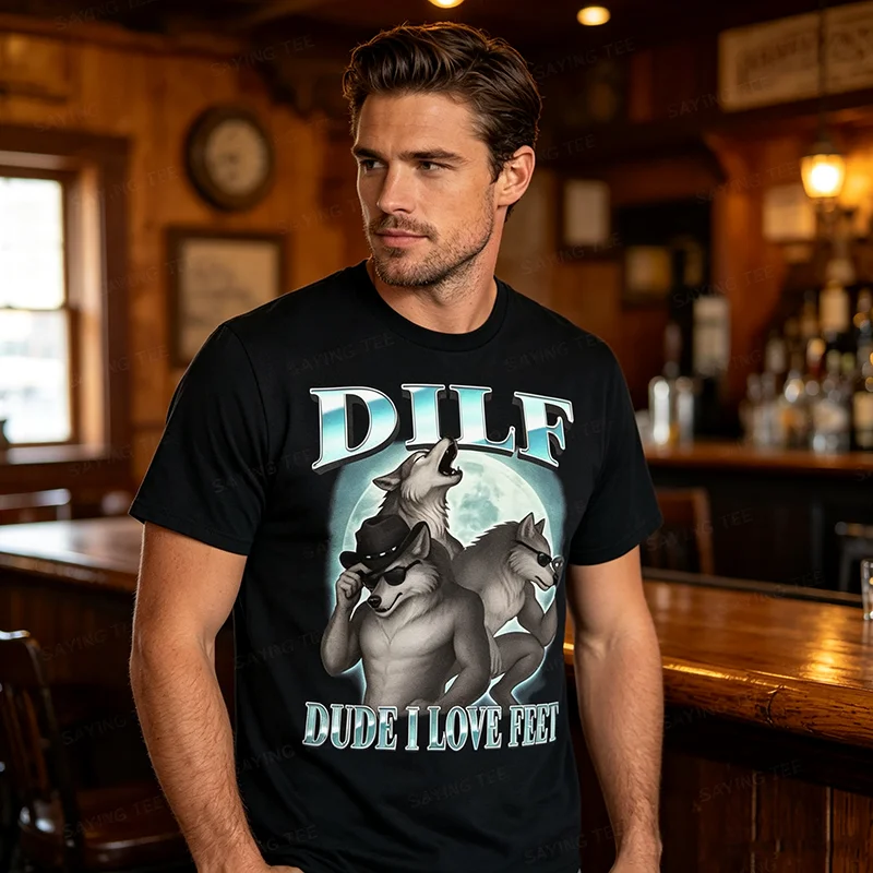 Alter, ich liebe Füße, lustiges Alpha-Werwolf-Mond-Bootleg-Meme-T-Shirt, Y2k-Werwolf-Mond, weiche Baumwoll-T-Shirts, Herrenmode, Ästhetik – Detail 3