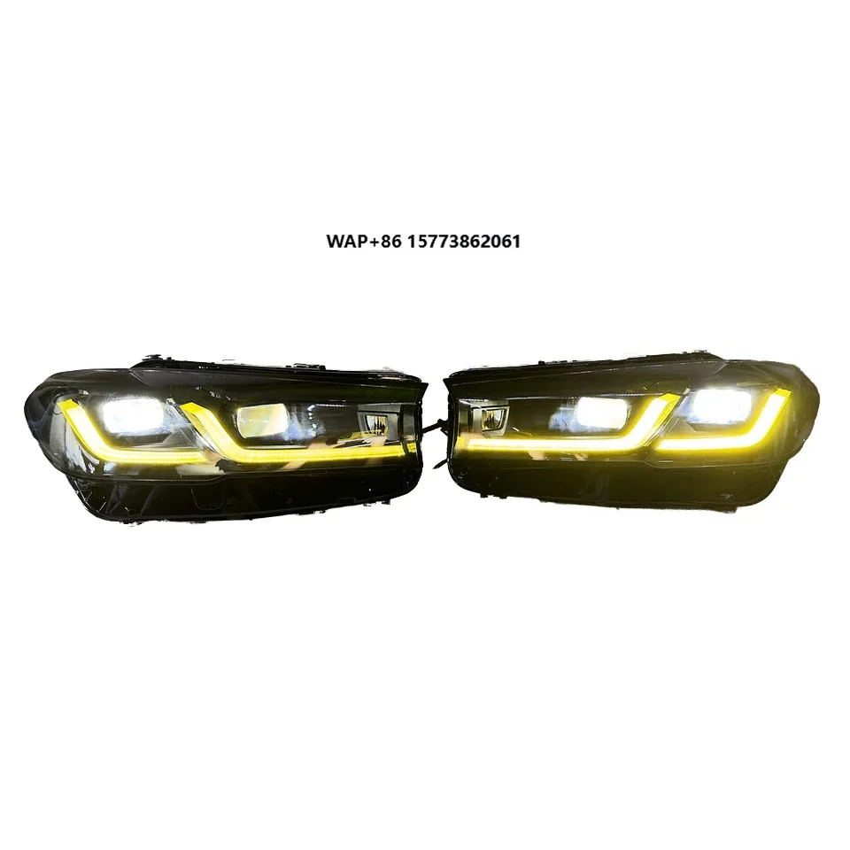 1 Unit BMer 5 Series G30 LCI Original Second-hand Yellow DRL Front LED Headlights