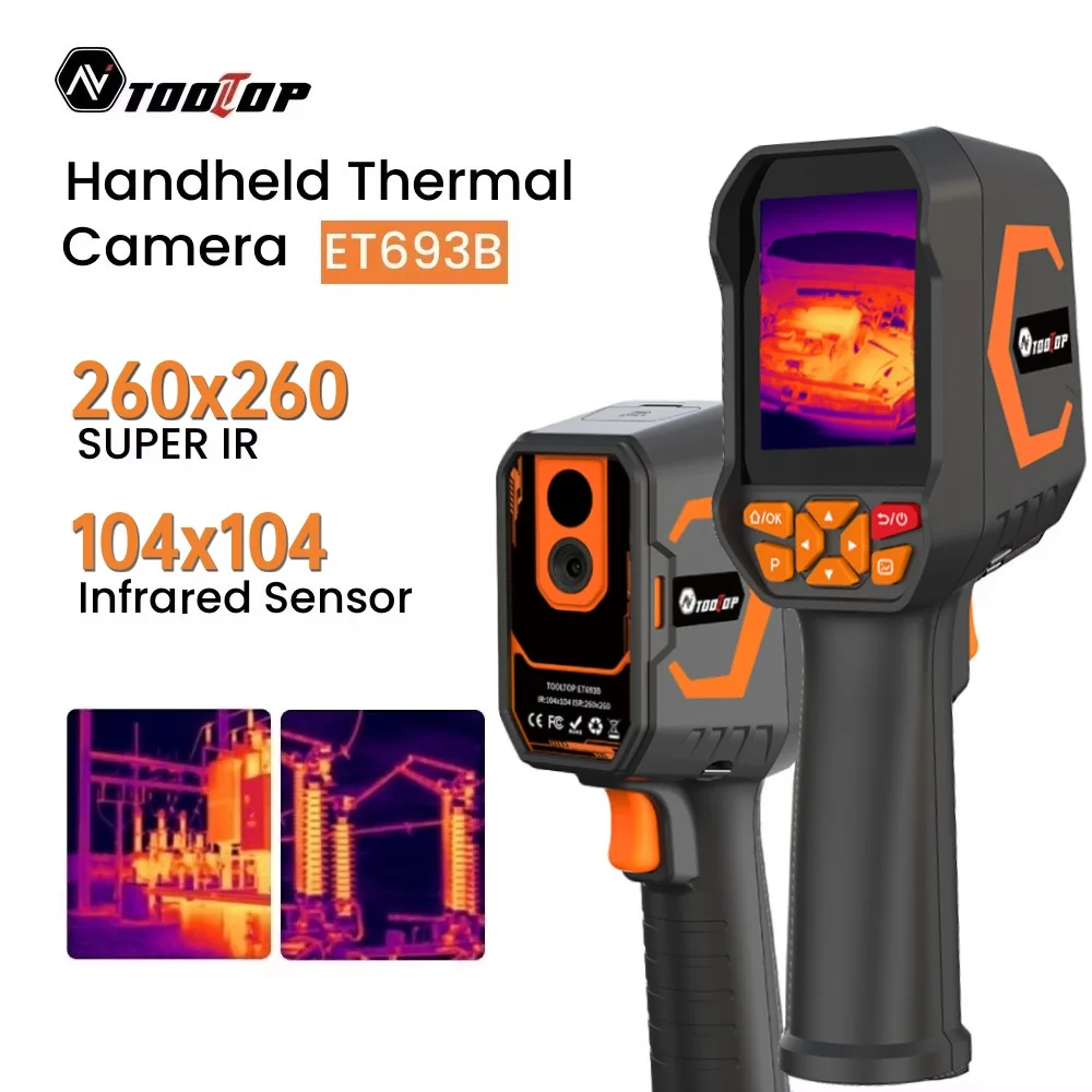 TOOLTOP ET693B Handheld-Wärmebildkamera 260*260 Super IR Bild- und Videoaufzeichnung 2,8-Zoll-Wärmebildgerät für Automobil-Schaltkreisprüfung
