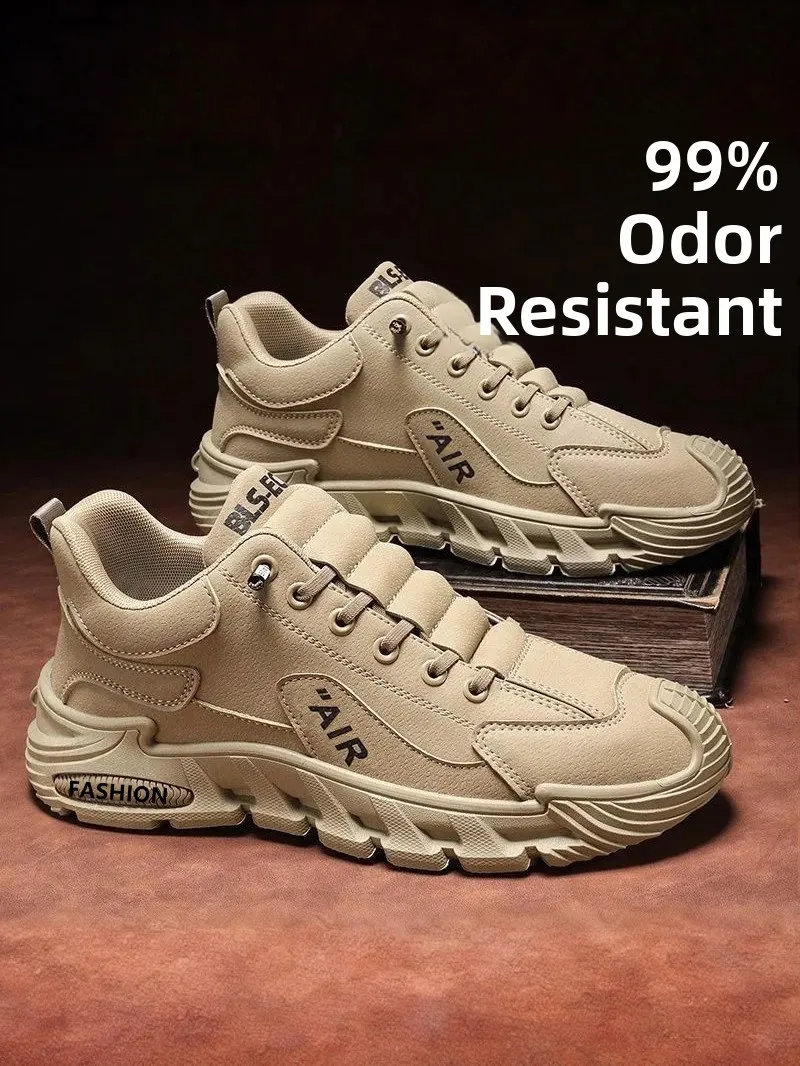 أحذية رجالية كبيرة الحجم من الجلد الكامل مضادة للانزلاق ومقاومة للتآكل سهلة الارتداء للرياضة والاستخدام اليومي خفيفة الوزن وع...