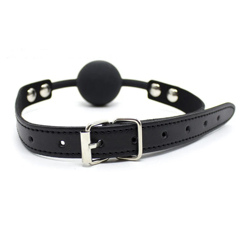 PU Leather Band Silicone Ball Oral Fixation Sex Toys for Couples Adult Games Mouth Gag Mouth Stuffed BDSM Bondage view 4