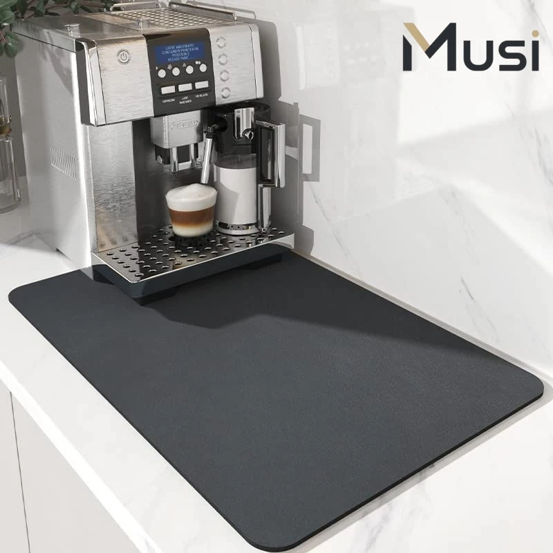 Super Absorbent Dish Drying Mat Quick Dry Non Slip Kitchen Countertop Pad for Plate Cup Coffee Maker Sink Draining Tableware Mat