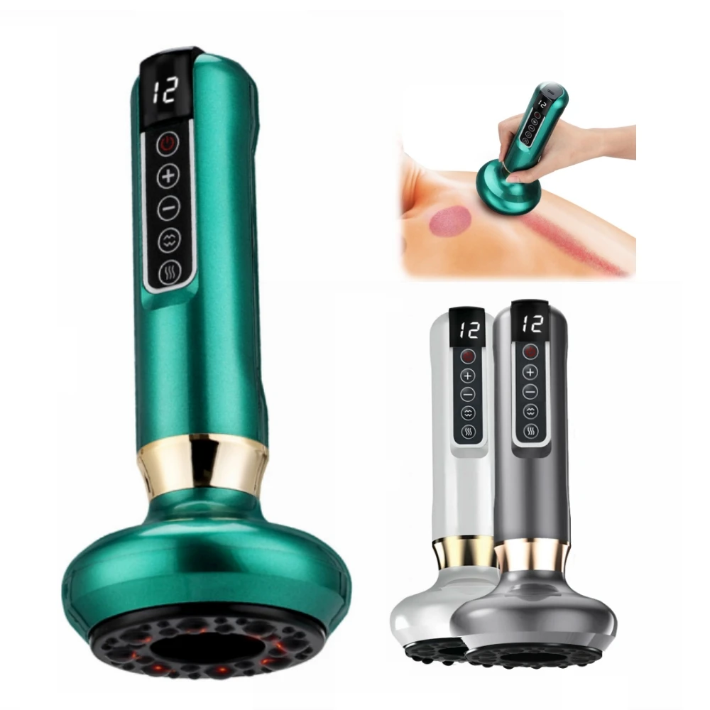 

Electric Cupping Massage Device Chinese Vacuum Guasha Suction Jars Infrared Heating for Back Scraping Can Fatigue Relieve Health