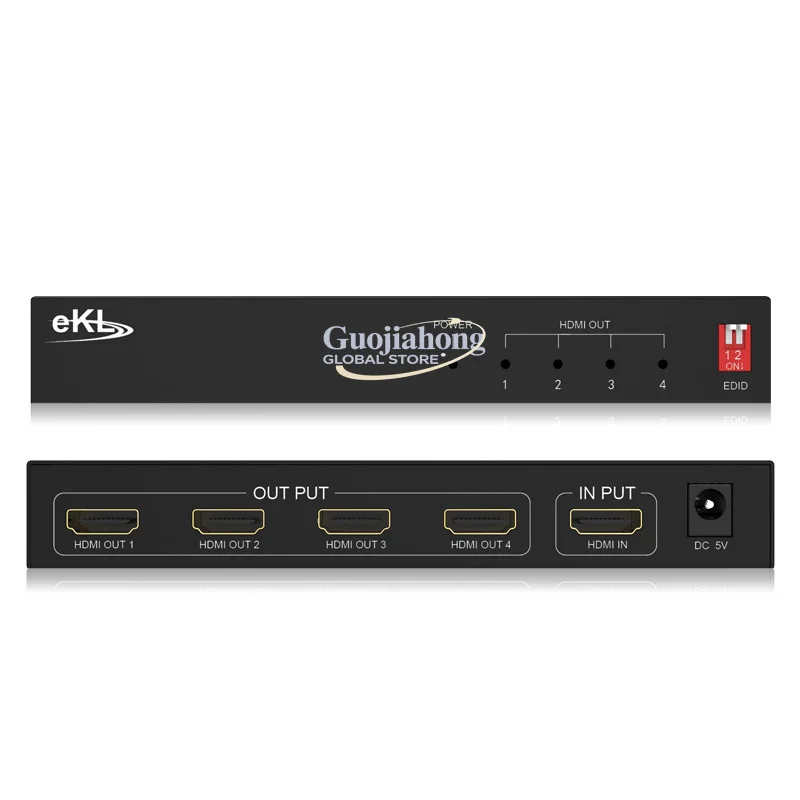 

eKL-UH04 HD&MI 2.0 Сплиттер 1 вход 4 выхода, высокое разрешение 4K * 2K@60Гц, поддержка HDCP2.2