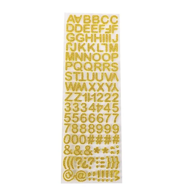 1Pc Alphabet Planner Stickers Gold Black White DIY Creative Kids Student EVA Sticker For Cup Gift