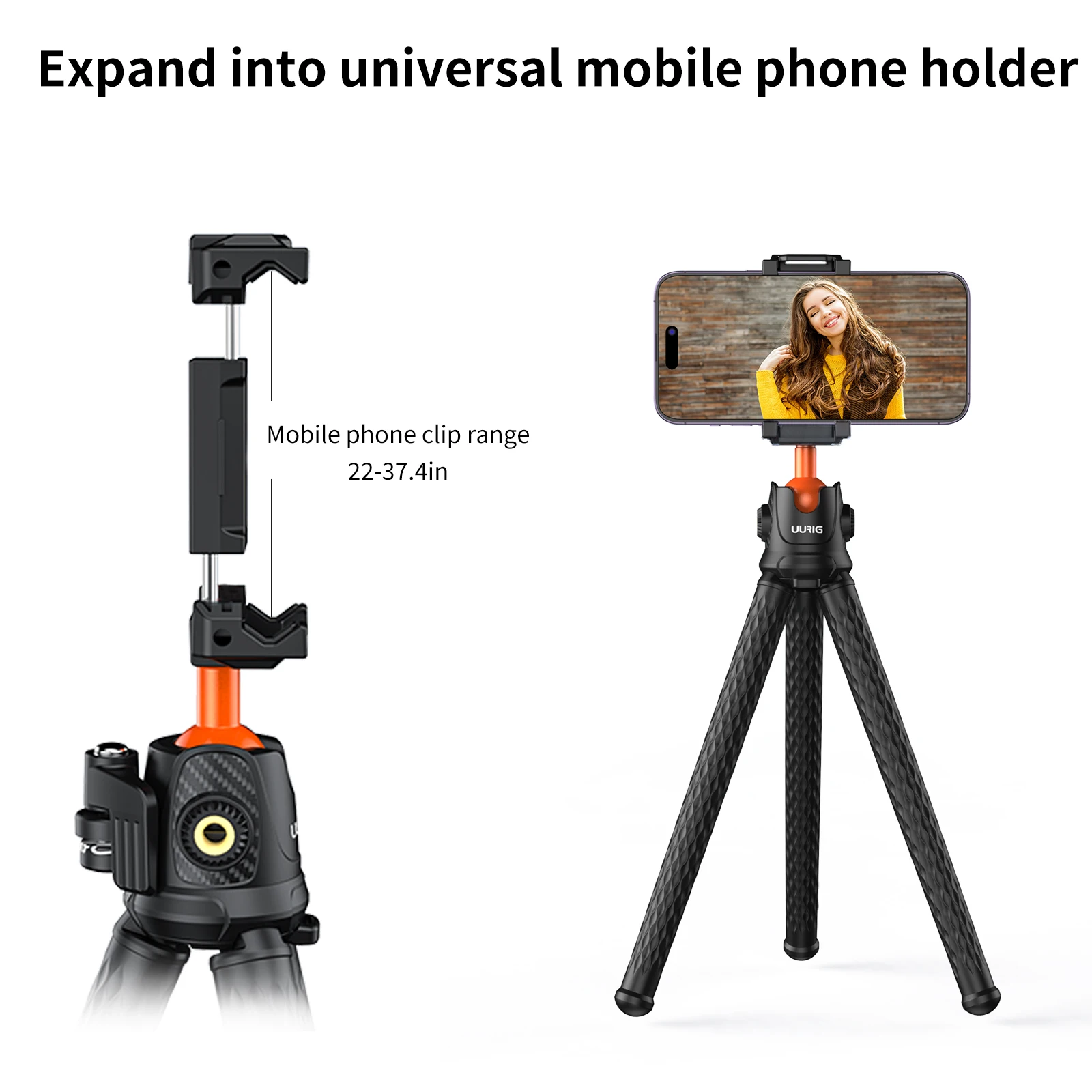 Flexible Mini Octopus Tripod with Cold Shoe Mount 360 ° Rotatable Panoramic Ball Head Quick Plate Max. 2KG Load Bearing