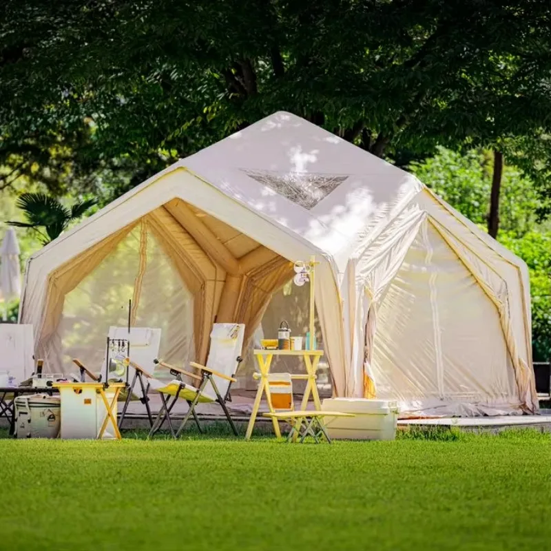 2025 Waterproof Large Inflatable Air Tent For Family Outdoor Camping Made Of Oxford Canvas